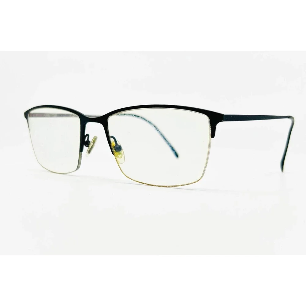 Modo Eyeglasses Mens Black Titanium Half Rim Rectangular Frame 4259 57-19-148